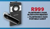 Plantronics M155 Bluetooth Headset+Plantronics K100 Portable Carkit