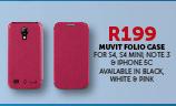 Muvit Folio Case For S4, S4 Mini, Note 3 & iPhone 5c