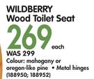 Wildberry Wood Toilet Seat-Each