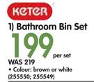 Keter Bathroom Bin Set-Per Set