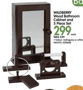 Wildberry Wood Bathroom Cabinet And 5 Piece Set-Each