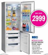 KIC Metallic Silver Bottom Freezer/Fridge-348 Ltr (KB6035)