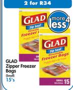 Glad Zipper Freezer Bags2x15's