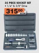 35 Piece Socket Set 1/4" & 3/8" Drive