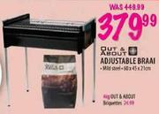 Out & About Adjustable Braai Mild Steel-60x45x21cm