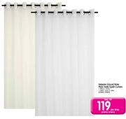 Design Collection Plain Voile Eyelit Curtain-230cm x 223cm Per Drop