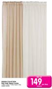 Design Collection Slub Voile Taped Curtain-230cm x 218cm Per Drop