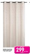 Design Collection Flower Eyelit Curtain-140cm x 223cm 