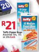 Tuffy Zipper Bags Assorted 10s. 15s Or 20s-Each