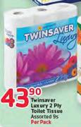 Twinsaver Luxury 2 Ply Toilet Tissue Assorted-9s Per Pack
