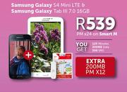 Samsung Galaxy S4 Mini LTE & Samsung Galaxy Tab III 7.0 16GB-On Smart M
