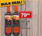 Willow Creek Estate Blend Extra Virgin Olive Oil In Gourmet Squeeze Bottle-2x750ml