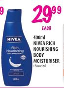 Nivea Rich Nourishing Body Moisturiser Assorted-400ml each