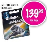 Gillette Mach 3 Blades-8's per pack