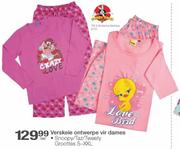 Verskeie Ontwerpe vir Dames Snoopy-Per Stel
