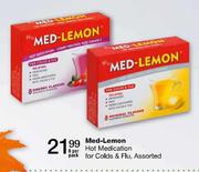 Med-Lemon Hot Medication for Colds & Flu, Assorted-8 per pack