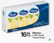 Kleenex 3-Ply Facial Tissues Packs-8 x 10's