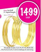 9ct Gold 'C' Shaped Bangles-4mm Each