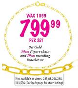 9ct Matching Bracelet Set-19cm-Per Set