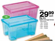 Big Jim Alpha Storage Boxes-30Ltr Each