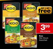 Koo Wet Stock Assorted-35g Each