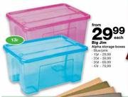 Big Jim Alpha Storage Boxes-13Ltr Each