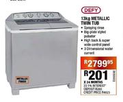 Defy Metallic Twin Tub-13kg