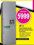 LG Platinum Silver Bottom Freezer Fridge (GRF429BLCK)
