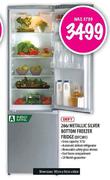 Defy Metallic Silver Bottom Freezer Fridge (DFC381)