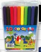 Fibre-Tip Colouring Pens-10 Pack