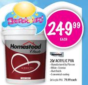 Homestead Classic Acrylic PVA-20L Each