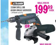 Stramm 550W Drill Or 850W Angle Grinder-Each