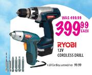 Ryobi 12V Cordless Drill-Each 