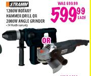 Stramm 1200W Rotary Hammer Drill Or 2000W Angle Grinder-Each