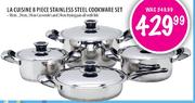 La Cuisine 8 Piece Stainless Steel Cookware Set