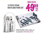 Home Elegance 24 Piece Cutlery Set In Oval Basket