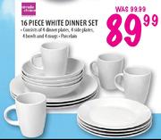 Simple Choice 16 Piece White Dinner Set