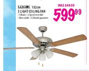 Logik 132cm 3 Light Ceiling Fan