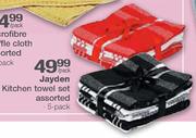 Jayden Kitchen Towel Set Assorted 5-Pack-Per Pack 