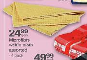 Microfibre waffle Cloth Assorted-4 Pack Each