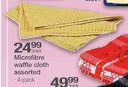 Microfibre Waffle Cloth Assorted-4 Pack