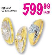 9ct Gold CZ Dress Rings Each