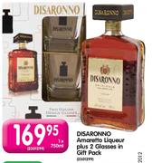 Disaronno Amaretto Liqueur Plus 2 Glasses In Gift pack-750ml