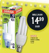 Osram 11W Or 14W Energy Saving Globe