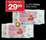 Cuties Baby Wipes-2x80's