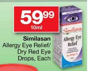 Similasan Allergy Eye Relief/Dry Red Eye Drops-10ml Each