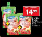 Purity Fruit Snack Pack Assorted-3x120g
