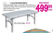 183 x 76cm Table