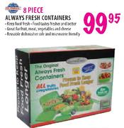 Glomail 8 Piece Always Fresh Containers