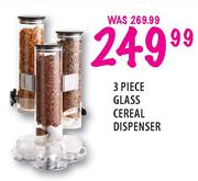 Glass Cereal Dispenser-3 Piece